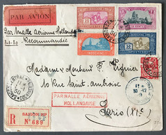 Indochine Divers Sur Enveloppe De Saigon 11.1930 + Griffe PAR MALLE AERIENNE HOLLANDAISE - (B1399) - Covers & Documents