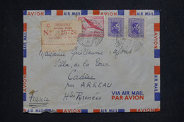 URUGUAY - Enveloppe En Recommandé De Montevideo Pour La France Par Avion En 1949 - L 132855 - Uruguay