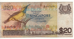 SINGAPORE  $ 20  P12  (ND 1979   Yellow-breasted Sunbird - Concorde Plane At Back ) - Singapour