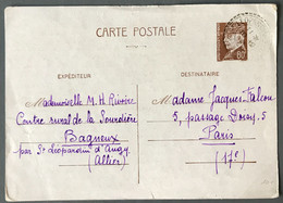 France Entier N°512-CP1, TAD Perlé ST LEOPARDIN D'AUGY 10.12.1941 - (B1432) - Cartes Postales Types Et TSC (avant 1995)