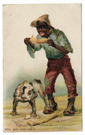 Postcard, Black Americana, Man And Dog, Signed Greiner, 1908. - America