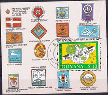 GUYANA 1989: WORLD JAMBOREE MONDIAL (official Patches) Michel-N° 2490 = Block 40 Mit O G.P.O. GEORGETOWN - Used Stamps