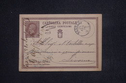 ITALIE - Entier Postal De Sassari Pour Livorna En 1875 - L 132879 - Postwaardestukken