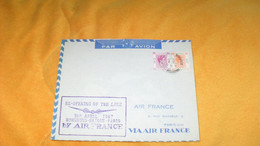 ENVELOPPE ANCIENNE DE 1947../ RE-OPENING OF THE LINE 5TH APRIL 1947 HONGKONG SAIGON PARIS BY AIR FRANCE..CACHETS + TIMBR - Storia Postale
