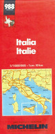 Italie. Carte Numéro 988 échelle 1/1000000 De Michelin Travel Publications (1988) - Mapas/Atlas