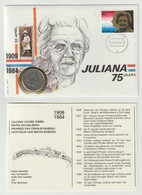 Numisbrief Münz-briefe Aus Aller Welt NEDERLAND Juliana 75 Jaar 1909-1984 - Ohne Zuordnung