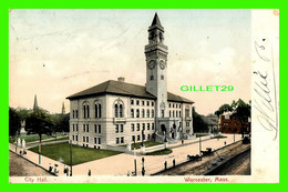 WORCESTER, MA - CITY HALL -  TRAVEL IN 1910 -  PUB. BY THE AMERICAN NEWS CO - POLY'S CHROME - - Worcester