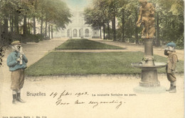 Belgium, BRUSSELS BRUXELLES, La Nouvelle Fontaine Au Parc (1903) Postcard - Bossen, Parken, Tuinen