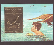 Fujeira MNH MS，Gold Foil For Diving At The 1972 Olympic Games In Munich, Germany - Asia (Other)