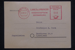 ALLEMAGNE - Carte Commerciale De Berlin Pour La Yougoslavie En 1957, Affranchissement Mécanique  - L 132914 - Briefe U. Dokumente