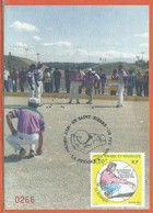 SPORT PETANQUE SAINT PIERRE CARTE MAXIMUM FDC DE 1994 - Bocce