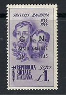 Italia C.L.N. 1945  SESTO CALENDE  N.  9 ** F.lli BANDIERA Varietà = NON Certificati  Cat. ? € ️ Lotto N. 1591 ️ - National Liberation Committee (CLN)