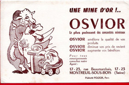 Buvard Osvior, Le Plus Puissant Des Concentrés Minéraux. Montreuil-sous-Bois. - Papierwaren