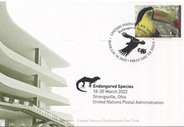 ONU New-York 2022 - Show Card Strongsville 18_20-03-2022 - Timbre Endangered Species - Cartoline Maximum