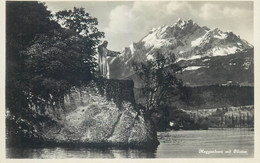 Switzerland Postcard Am Meggenhorn Statue Mit Pilatus - Meggen