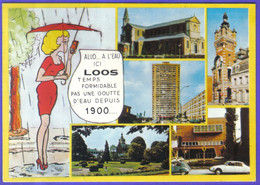 Carte Postale 59. Loos  L'Hotel De Ville   DS Citroën  Très Beau Plan - Loos Les Lille