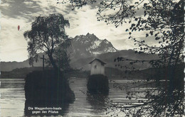 Switzerland Postcard Die Meggenhorn Inseln Gegen Der Pilatus 1943 - Meggen