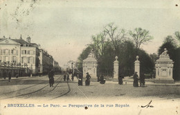 Belgium, BRUSSELS BRUXELLES, Le Parc, Perspective De La Rue Royale 1904 Postcard - Bossen, Parken, Tuinen