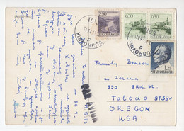 1973. YUGOSLAVIA,CROATIA,DUBROVNIK AIRMAIL TO USA,HOTEL LERO,MULTI VIEW POSTCARD,USED - Aéreo