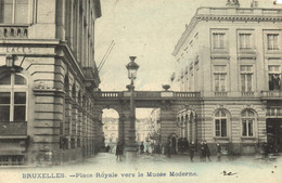 Belgium, BRUSSELS BRUXELLES, Place Royale Vers Le Musée Moderne (1904) Postcard - Musées