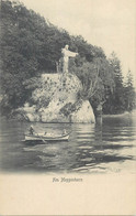 Switzerland Postcard Am Meggenhorn Christus Statue Rowboat - Meggen