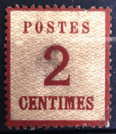 FRANCE                         ALSACE-LORRAINE N° 2b     (Aminci)                         NEUF SANS GOMME - Unused Stamps