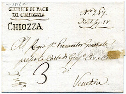 1812 CHIOZZA - VENEZIA (Giudice Di Pace Di Chioggia / Stemma Sul Retro Della Lettera) - ...-1850 Préphilatélie