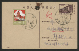 1985 CHINA POSTAL STATIONERY With N° 2109 From Jilin Province To Hangzhou. - Ansichtskarten