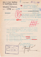 WW2 RSI FASCISMO X^FLOTTIGLIA MAS - BATTAGLIONE CASTAGNACCI CAPITANO DI CORVETTA ALLEGRI 1944 - Documentos