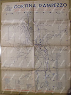 CORTINA D'AMPEZZO Town Plan TOURIST BOARD Olimpic Winter Games 1956.  56x42 Cm. - Cartes Routières