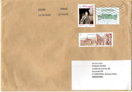 FRANCE 2022 - AIR COVER With Three Commemorative Stamps, From Paris To Buenos Aires - 1961-....