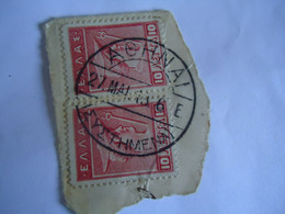 GREECE POSTMARK  ON PAPERS  ΑΘΗΝΑΙ 1913 - Marcophilie - EMA (Empreintes Machines)