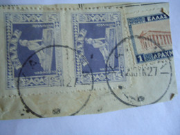 GREECE POSTMARK  ON PAPERS   ΚΑΛΑΜΑΙ  1927 - Marcophilie - EMA (Empreintes Machines)