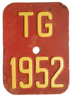 Velonummer Thurgau TG 52 - Plaques D'immatriculation