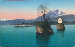 Switzerland Postcard Meggenhorn Mit Pilatus Steamboat Photoglob - Meggen