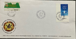 ANDORRA 2001,TRANSCULTURAL PSYCHOLOGY,ILLUSTRATED SPECIAL USED COVER, EUROPA,NAIGUA RIQUESA NATURAL, STAMP PLATET NUMBER - Cartas & Documentos