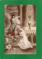 CPA FANTAISIE Souvenir De 1ère Communion, éd A.Noyer, ZED.618, Communiante Et Ange, écrite - - Communion