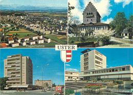 Switzerland Postcard Uster Multi View Coat Of Arms1972 - Uster