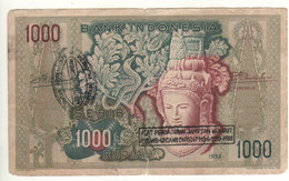 INDONESIA  1'000 Rupiah  P48   1952    " Female's Head At Front +  Stylized Tree At Back " - Indonésie