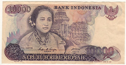 INDONESIA  10'000 Rupiah  P126a   1985    " R. A. Kartini, Prambanan Temple + Graduate Girl At Back " - Indonésie