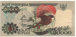 INDONESIA  20'000 Rupiah  P135b   1995-96    " Bird Of Paradise + Clove Flower, Map Of Indonesia At Back " - Indonésie