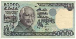 INDONESIA  50'000 Rupiah  P136c   1995-97    " President Haji Mohamed Soeharto + Plane At Jakarta's Airport At Back " - Indonésie