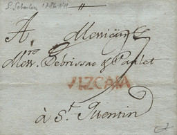 D.P. 11. 1786 (23 OCT). Carta De San Sebastián A St. Quintín. Marca Nº 11R. - ...-1850 Prefilatelia