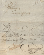 D.P. 16. Envuelta Sin Fechar De Lugo A Santiago. Marca "L/FRANCA". Rara. - ...-1850 Prefilatelia