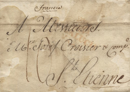 D.P. 25. 1804. Carta De Sevilla A Francia. Un Corte De Desinfección Y Manchas De Vinagre. - ...-1850 Prefilatelia