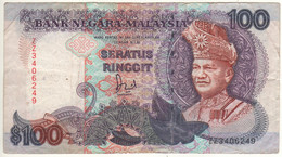 MALAYSIA  100 Ringgit  "REPLACEMENT"  P32 (ZZ)   (ND 1989   King Tuanku Abdul Rahman + Mosque In Kuala Lumpur At Back) - Maleisië