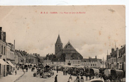 SAMER LA PLACE UN JOUR DE MARCHE 1906 TBE - Samer