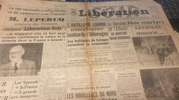 LIBE SOIR/ LEPERCQ MINISTRE FINANCES/COLOGNE /ALBANIE/RESISTANTS FUSILLES AMIENS/CLEMENCEAU/EPURATION /EXPO PRESSE - General Issues