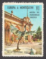 Montecatini Terme Bath Spa / Bird Frog Sculpture ITALY 1965 Tourism Philatelic EXHIBITION FAIR CINDERELLA LABEL VIGNETTE - Bäderwesen