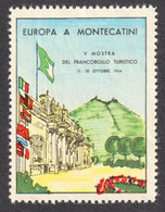 EUROPA Montecatini Terme Bath Spa ITALY 1964 Tourism Philatelic EXHIBITION FAIR CINDERELLA LABEL VIGNETTE Flag - Thermalisme